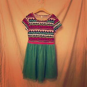 Fabkids heart a-line dress sz L
